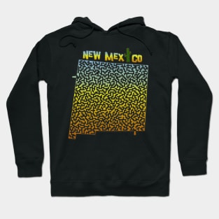 New Mexico State Outline Desert Themed Maze & Labyrinth Hoodie